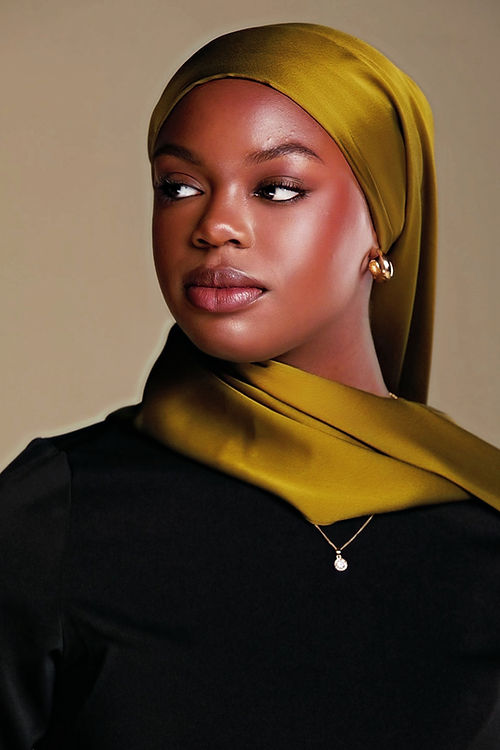 Satin Luxe Hijab - Olive Green