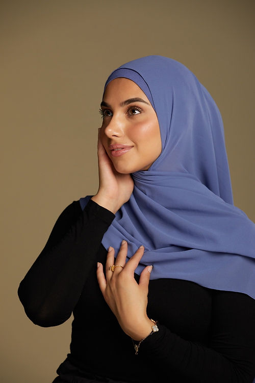 Cloud Chiffon Hijab - Coastal Blue