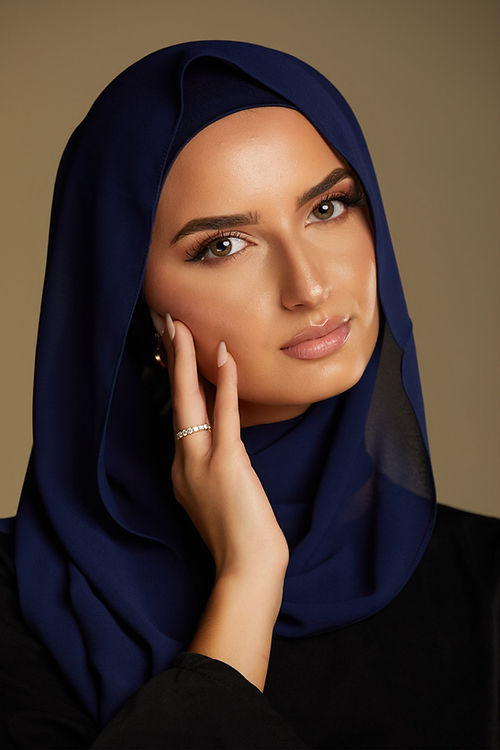 Cloud Chiffon Hijab - Midnight Blue