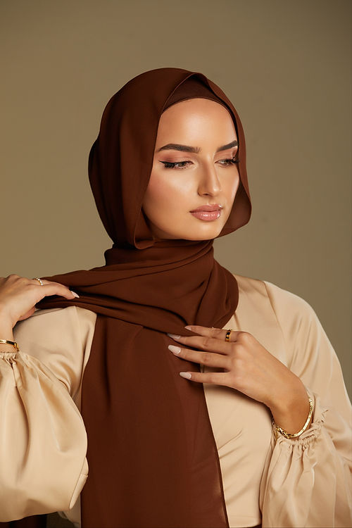Cloud Chiffon Hijab - Chocolate