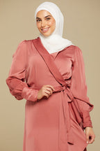 Layali Satin Wrap Maxi - Rosewood