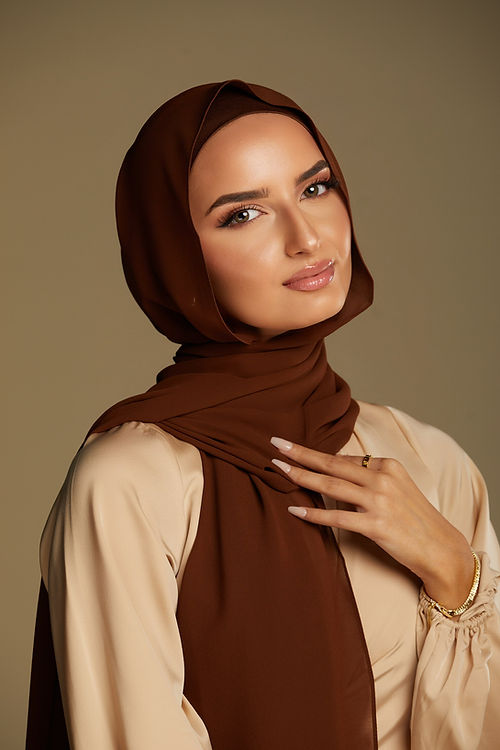 Cloud Chiffon Hijab - Chocolate
