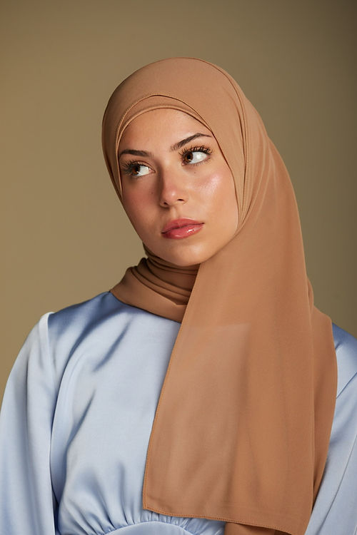 Cloud Chiffon Hijab - Camel