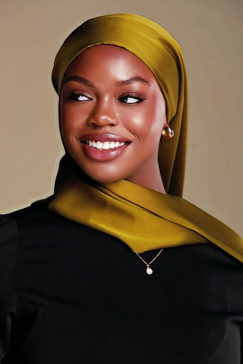 Satin Luxe Hijab - Olive Green