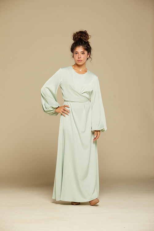 Verona Silk Dress - Mint