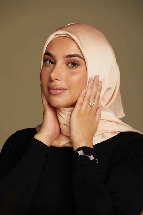 Satin Luxe Hijab - Nude