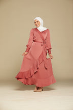 Layali Satin Wrap Maxi - Rosewood