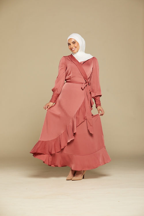 Layali Satin Wrap Maxi - Rosewood
