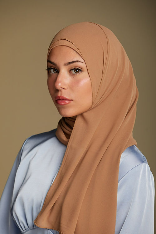 Cloud Chiffon Hijab - Camel
