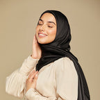 Satin Luxe Hijab - Midnight Black