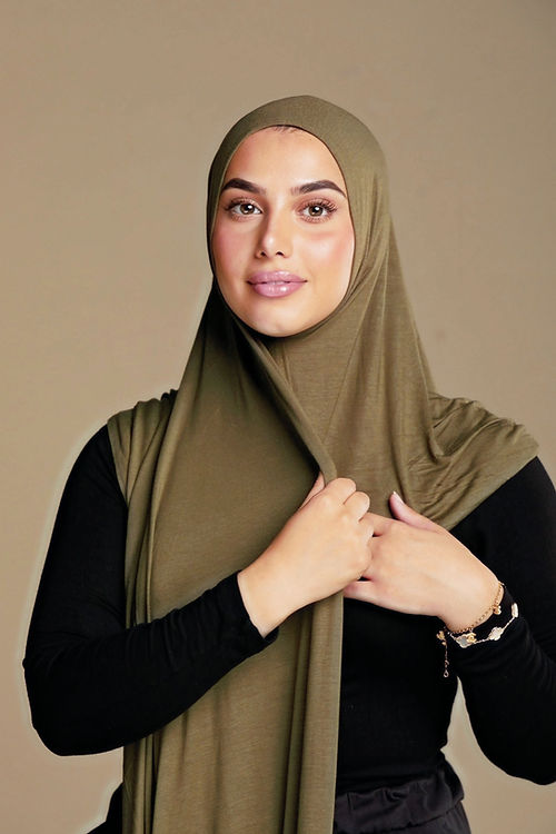 Premium Jersey Scarf - Olive Green