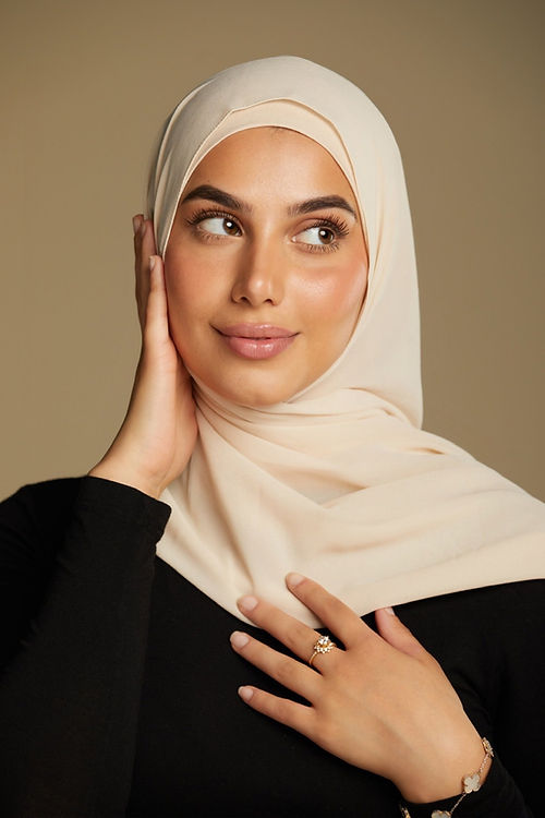 Cloud Chiffon Hijab - Cream