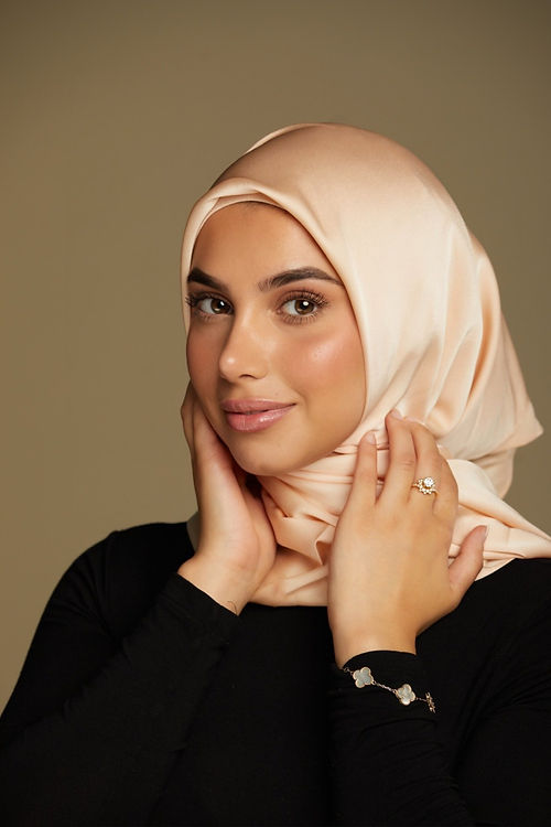 Satin Luxe Hijab - Nude